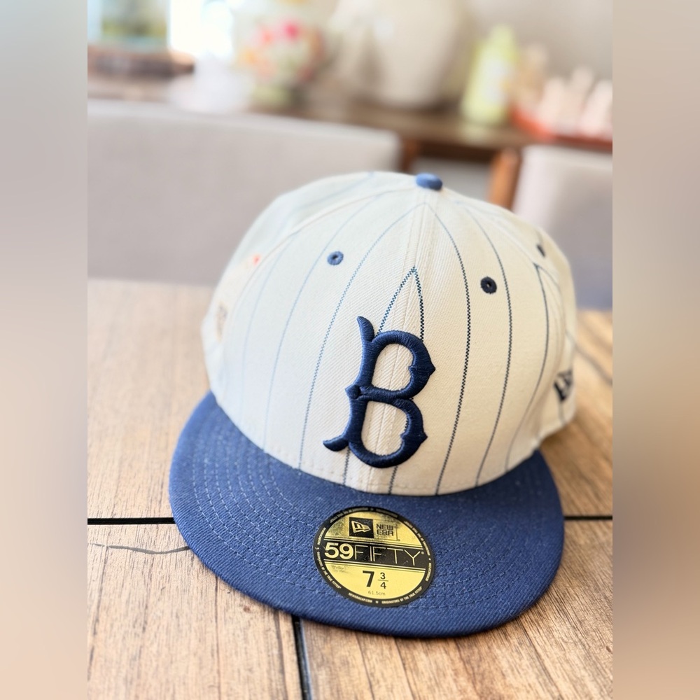 Brooklyn Dodgers Pinstripe New Era 59FIFTY 2 Tone Lids Exclusive Hat 7.5